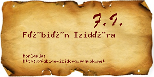 Fábián Izidóra névjegykártya